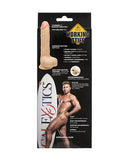 Working Stiff The Vibrating Surfer Realistic Dildo Vanilla packaging showcasing features and user instructions.