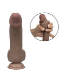 Working Stiff Shaft Slide Hockey Player Vibrating Dildo displayed from the front and in use