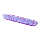 Reflective Gel Veined Double Dong 12 Inch Lavender laying on a white background, showcasing its iridescent finish.