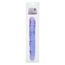 Reflective Gel Veined Double Dong 12 Inch Lavender in packaging by California Exotic Novelties, showcasing its iridescent design.