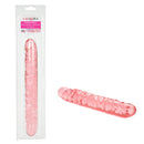 Translucence Veined Double Dong 12 inch Pink from CalExotics, showcasing its soft jelly-style PVC design.
