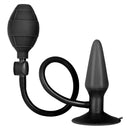 Booty Call Booty Pumper Small Butt Plug Black with inflatable pump for adjustable anal pleasure.
