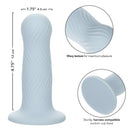 Wave Rider Foam Blue Probe with wavy texture and suction cup base for enhanced pleasure and versatile use.