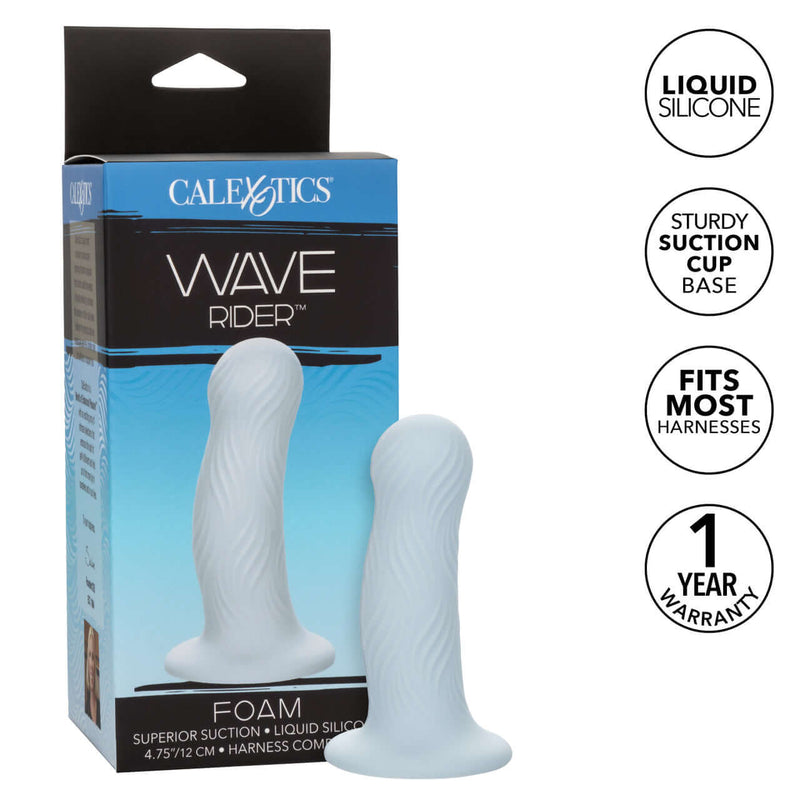 Wave Rider Foam Blue Probe by California Exotic Novelties, designed for maximum pleasure, featuring a sturdy suction cup base.