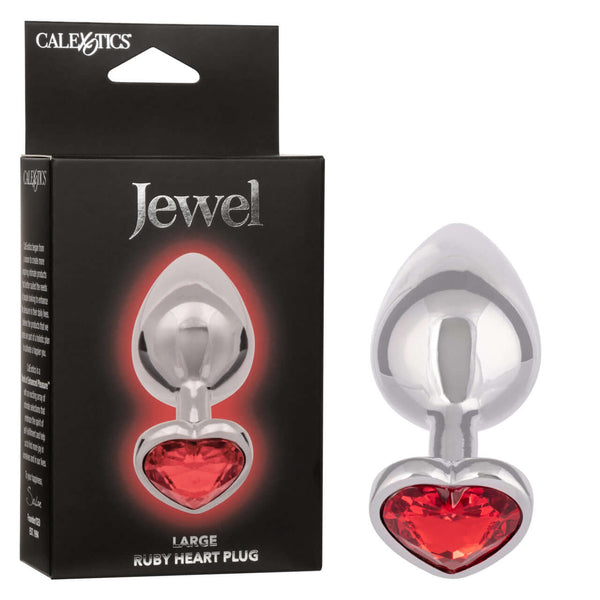 JEWEL LARGE RUBY HEART PLUG-0