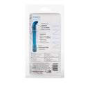Pixies Mini G Pinpoint G-Spot Vibrator Blue packaging featuring information on its powerful stimulation and body-safe materials.