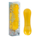 Mini Vibe-to-Go Yellow Massager with packaging, discreet and compact vibrator for women.
