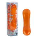 Mini Vibe-to-Go Orange Massager with packaging, compact and portable vibrator for women.