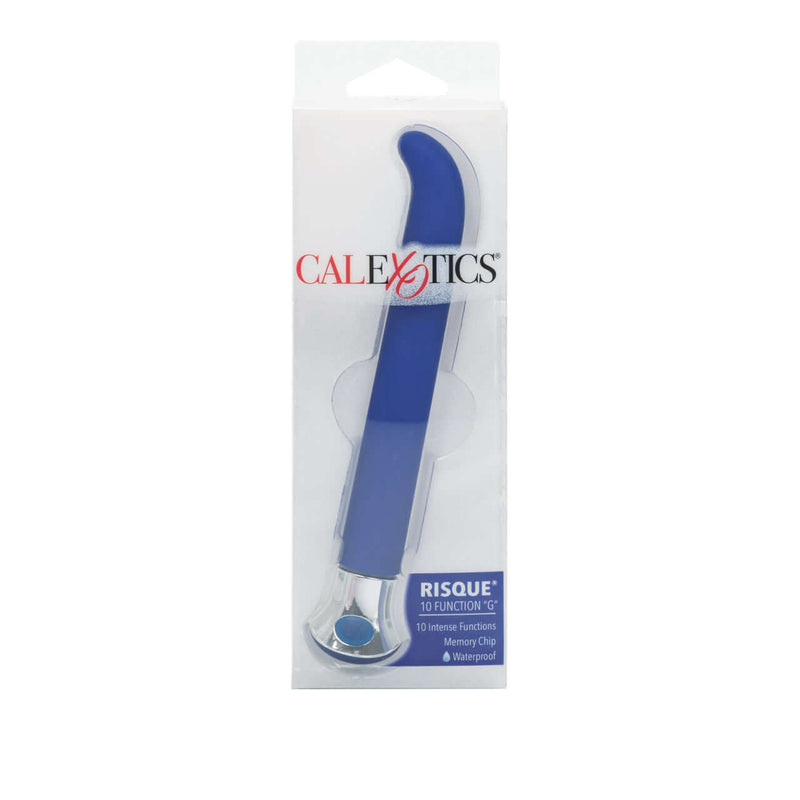 California Exotic Novelties Risque G-Spot Vibrator 10-Function Blue in packaging