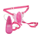 Venus Butterfly Pink Vibrator with adjustable straps and butterfly design for hands-free stimulation.