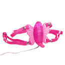 Venus Butterfly Pink Vibrator with adjustable straps in a butterfly shape for hands-free stimulation.