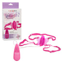 Venus Butterfly Pink Vibrator with adjustable straps and compact butterfly design for convenient stimulation.