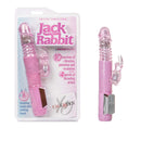 Petite Thrusting Jack Rabbit Pink Vibrator with 10 functions including thrusting and vibrating action.
