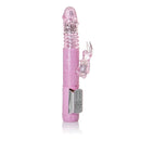 Petite Thrusting Jack Rabbit Pink Vibrator featuring powerful thrusting and vibrating functions in a travel-friendly design.