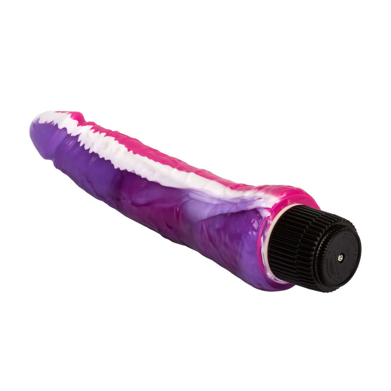 Funky Jelly Vibe 7.5 inch pink/purple multi-speed realistic vibrator by California Exotic Novelties for versatile pleasure.