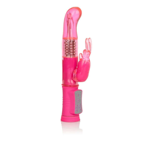 Shane's World Jack Rabbit G Pink Vibrator with 8 functions for G-spot stimulation and flickering bunny ears for teasing.