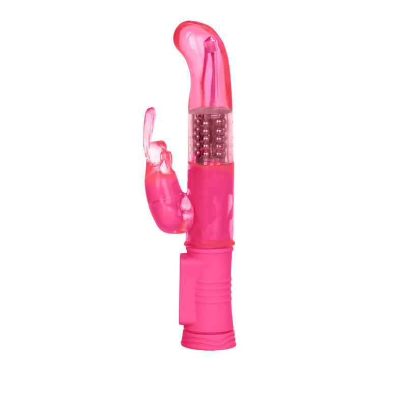 Shane's World Jack Rabbit G Vibrator Pink - 8 Function G-Spot Rabbit Vibrator with Bunny Ears and Reversible Rotation