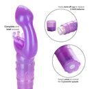 The Original Butterfly Kiss Purple Vibrator showing battery compartment and control button for powerful speeds.