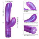 G-Kiss Purple Vibrator with dual motors, featuring pleasure ridges, contoured design, and easy-to-use push-button control for G-Spot and clitoral arousal.