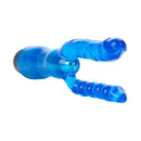 Dual Penetrator Blue Vibrator designed for simultaneous vaginal and anal stimulation with flexible dual ends.