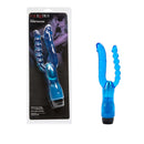 Dual Penetrator Blue Vibrator from California Exotic Novelties, designed for simultaneous vaginal and anal stimulation.