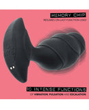 Rock Bottom Rumbling Mega Beaded Anal Probe Black with 10 intense functions of vibration, pulsation, and escalation.