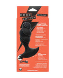 Rock Bottom Rumbling Mega Beaded Anal Probe Black packaging showcasing features and functionalities.