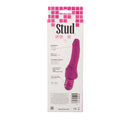 Power Stud Cliterrific Vibrator 6.75 inch Pink packaging with product details and design features.