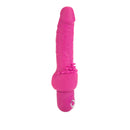 Power Stud Cliterrific Vibrator 6.75 inch Pink with textured surface and curved design for enhanced pleasure.