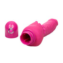 Power Stud Cliterrific Vibrator 6.75 inch Pink with textured surface and removable control cap.
