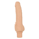 Rechargeable Power Stud Cliterrific Silicone Vibrating Dildo in Vanilla color, featuring a realistic design and multiple vibration functions.