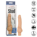 Rechargeable Power Stud Cliterrific silicone vibrating dildo with 12 functions and waterproof design for ultimate pleasure.