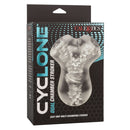 Cyclone Dual Chamber Stroker in Clear packaging by California Exotic Novelties, designed for enhanced pleasure and comfort.