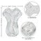 Cyclone Dual Chamber Stroker - clear, ribbed design, open-ended for easy cleaning, 6 inches long by 4.5 inches wide.