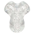 Cyclone Dual Chamber Stroker in clear design, featuring innovative textures for enhanced pleasure and control.