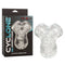 Cyclone Dual Chamber Stroker by California Exotic Novelties in clear design, featuring easy grip and innovative pleasure features.