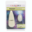 Glow In The Dark Pocket Exotics Vibrating Egg packaging with stimulator and control unit by California Exotic Novelties.