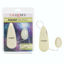 Glow In The Dark Pocket Exotics Vibrating Egg in packaging with multi-speed remote by California Exotic Novelties