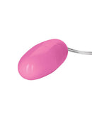 Pocket Exotics Vibrating Pink Passion Bullet compact bullet vibrator in pink with wire.