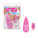 Pink Shane's World Her Vibrating Stimulator with packaging and multi-speed bullet vibrator from CalExotics.