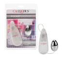 Pocket Exotics Vibrating Silver Egg packaging and product showing sleek design and multi-speed stimulation features.