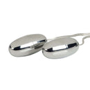 Pocket Exotic Double Bullet Vibrator Silver in a sleek design, showcasing two connected bullets with a shiny finish.