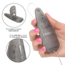 Slim Teardrop Bullet Vibrator Smoke with easy battery replacement and multi-speed control.