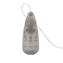 Slim Teardrop Bullet Vibrator Smoke back view with a slim design and control features.