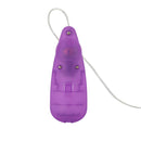Bulk Slim Teardrop Bullet Vibrator Purple top view of the discreet and compact personal stimulator.