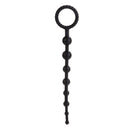 Booty Call X-10 Anal Beads Black, flexible black anal beads for smooth stimulation and pleasure.