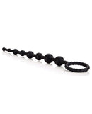 Booty Call X-10 Anal Beads Black, flexible anal beads designed for smooth stimulation and enhanced pleasure.