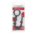 Booty Call X-10 Anal Beads Black in packaging, flexible silicone beads for pleasurable exploration.