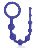 Booty Call X-10 Anal Beads Purple, flexible silicone bead set for smooth stimulation and comfort.