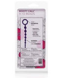 Booty Call X-10 Anal Beads Purple packaging with product details and features listed.